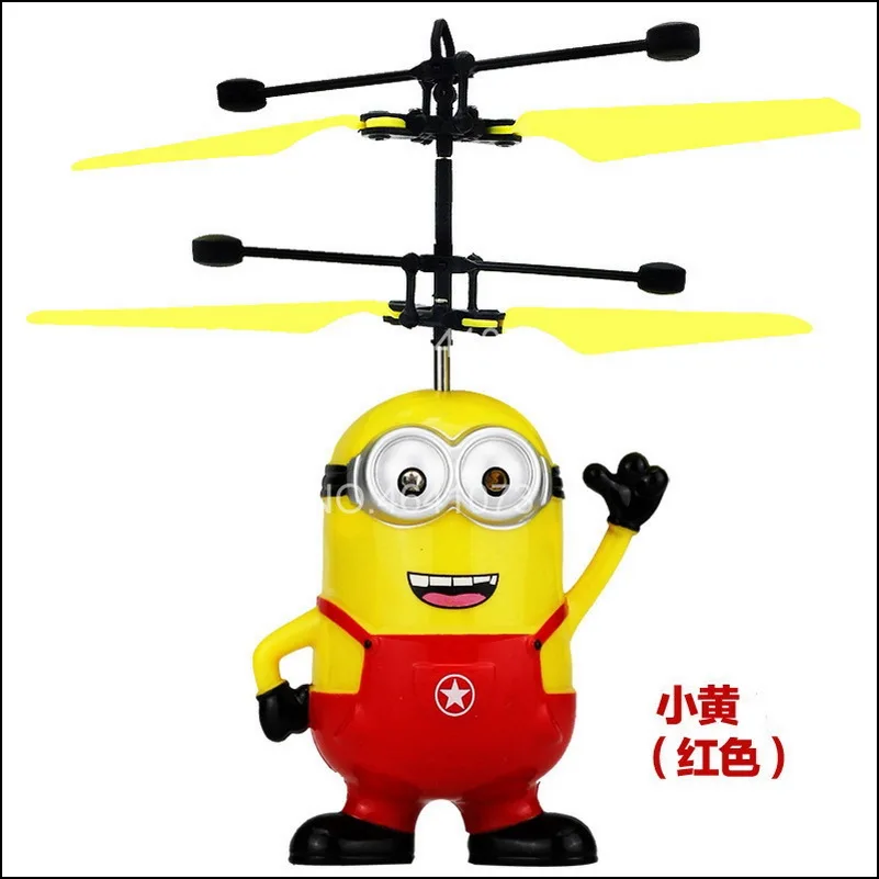 Halolo Minion drone RC Helicopter Aircraft Mini drone Fly Flashing helicopter Hand Control RC Toys Quadcopter Dron LED Kids Toys