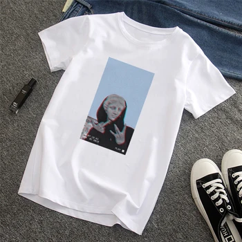 

Ladies summer casual short sleeves David Michelangelo Funny print Fun Harajuku tshirt streetwear