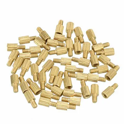 

100pcs M2 4+3mm Female Male Thread Brass Round Standoff Spacer Screw PCB Pillar