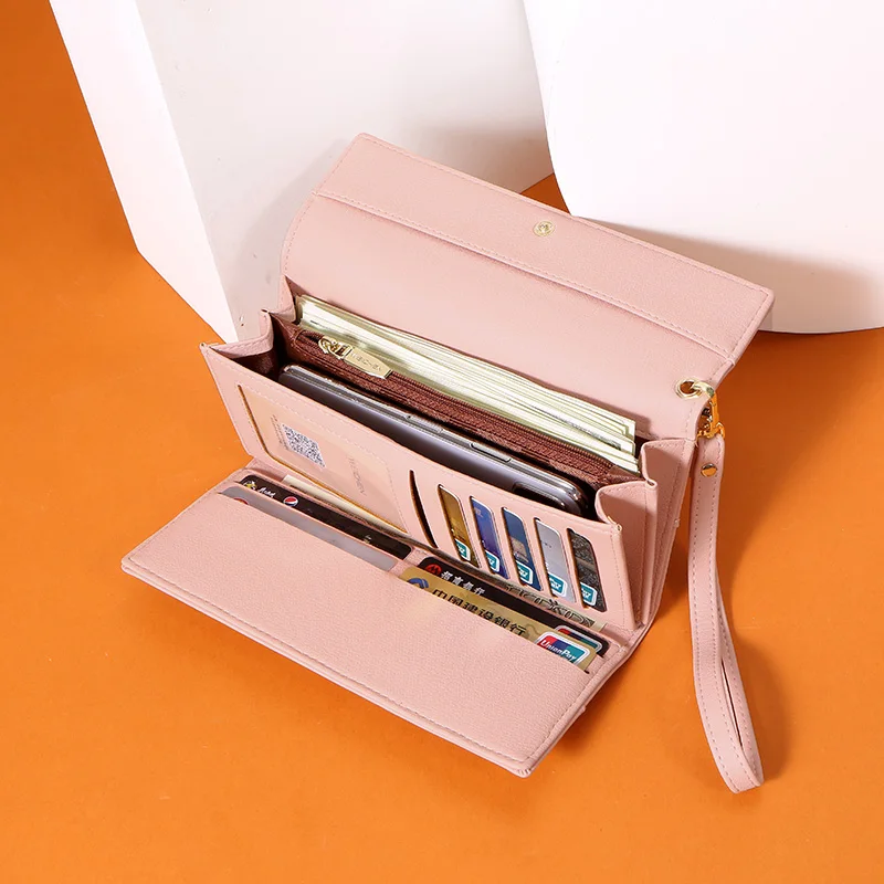Кошелек клатч с ремешком на запястье женский бумажник несколькими отделениями