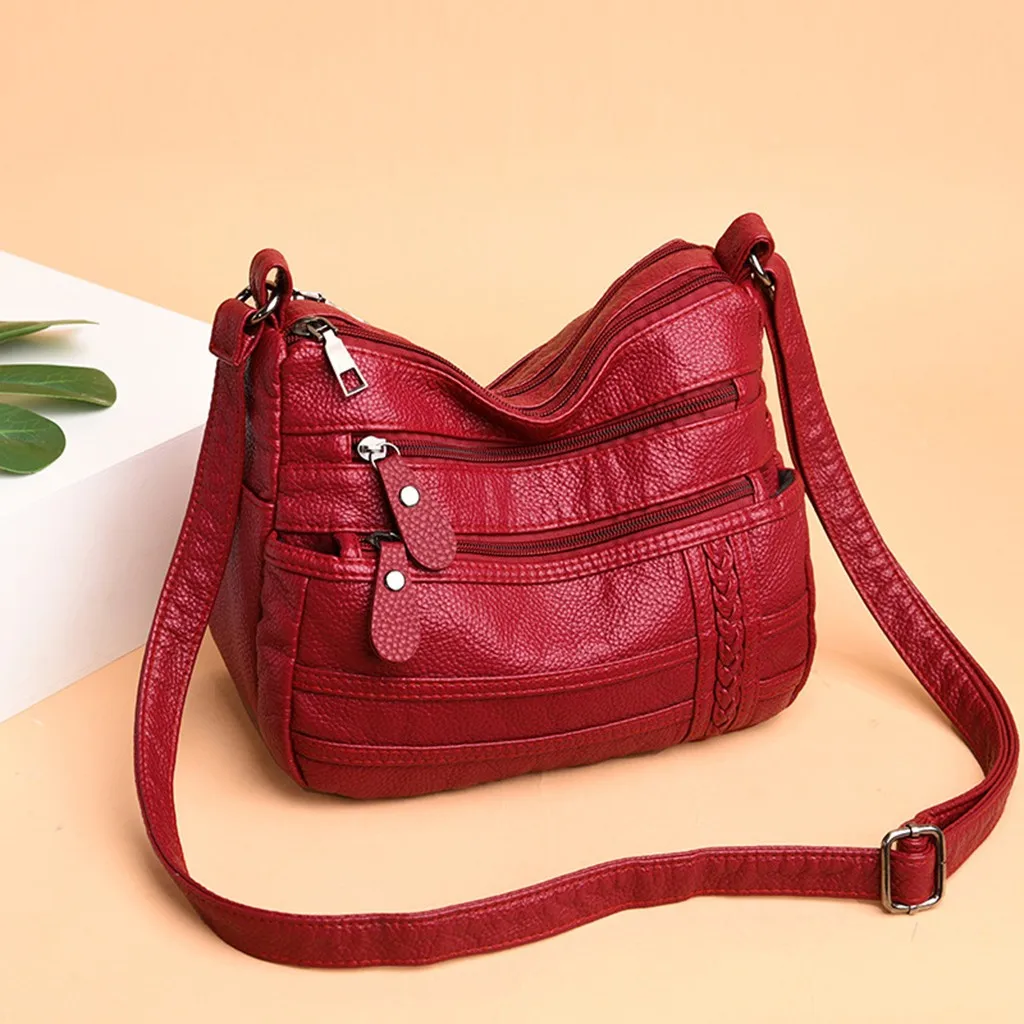 New Women Casual Multi-layer Waterproof Shoulder Bags Female High Quality Cloth Handbags Solid Color Zipper Messenger Bag#30 | Багаж и