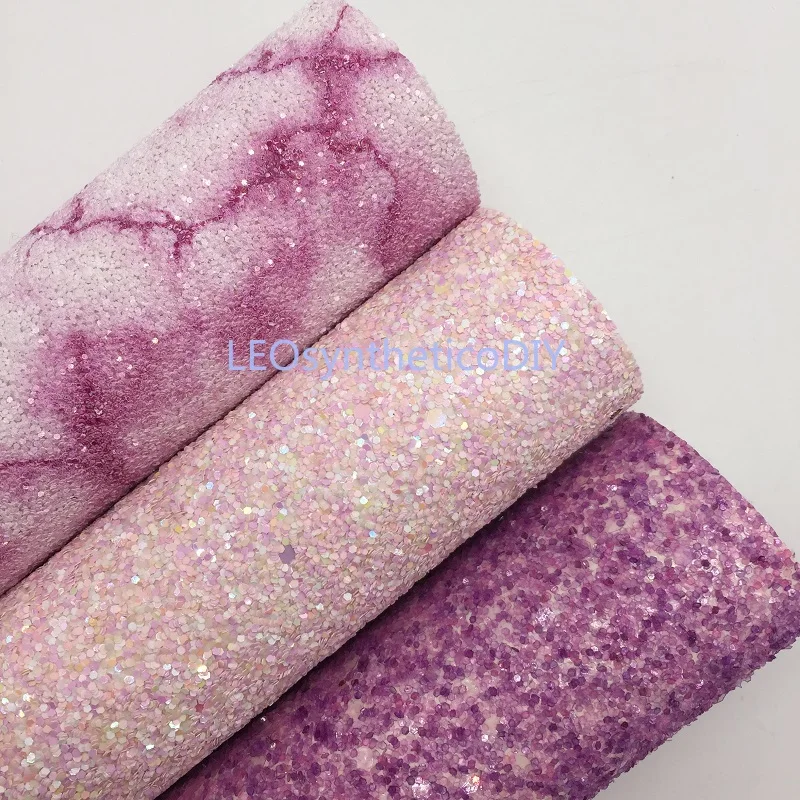 Mini Roll 30x134CM PURPLE Glitter Fabirc Chunky Leather For Making Bows LEOsyntheticoDIY SK249 | Дом и сад