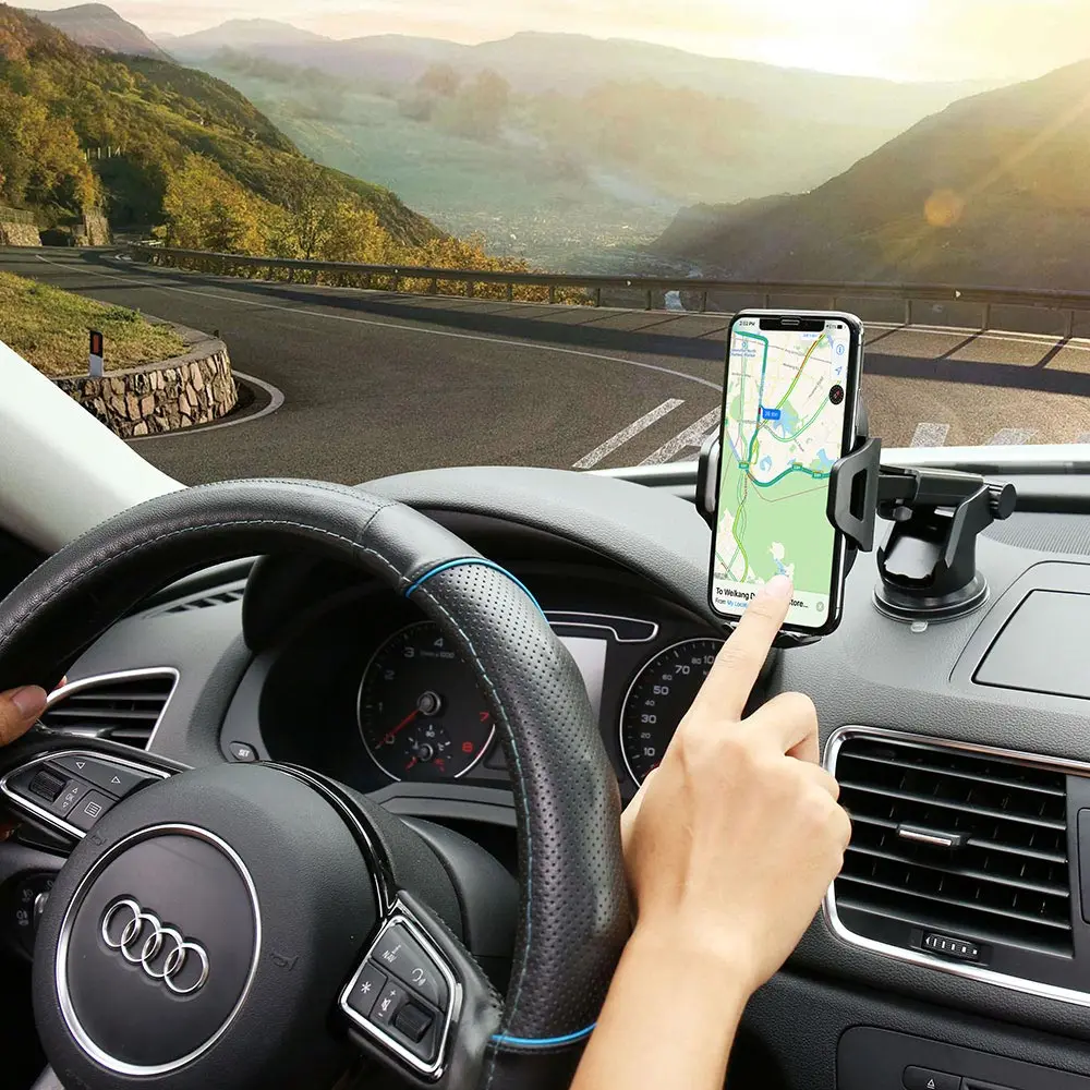 Автомобильный держатель телефона для лобового стекла для смартфона 360 Вращающийся Выдвижная автомобильная подставка для samsung Xiaomi LG