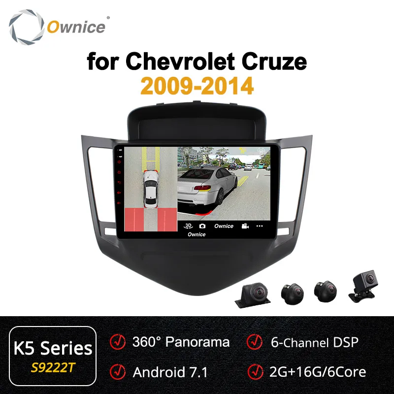 Ownice k3 k5 k6 Android 9,0 Автомагнитола 2 din gps Navi плеер для Chevrolet Cruze 2009- Восьмиядерный 360 панорама DSP 4G SPDIF - Цвет: S9222 K5