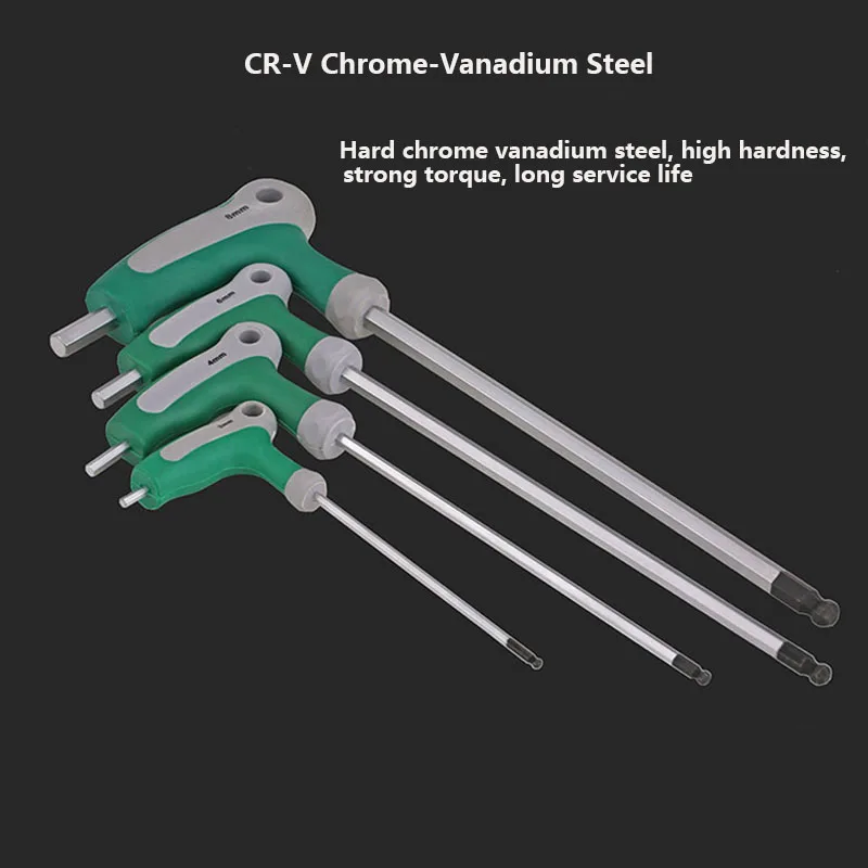 Hex Key Wrench T Handle Inner Hexagon Wrench 2.0mm 2.5mm 3mm 4mm 5mm 6mm 8mm 10mm CR-V Chrome-Vanadium Steel Hand Tool Spanner wrench socket set triangle wrench torx wrench