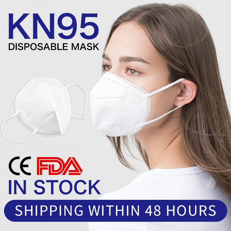 

KN95 Masks Disposable Mask FFP2 Protective Mask Safety Masks 99% Filtration for Dust Particulate Pollution N95 Protection Stock