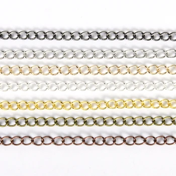 

5Meter 2.5/2.8/3.6/4.8mm DIY Bracelet Chains Findings O-Shaped Extended Extension Chains For Jewelry Making Supplies