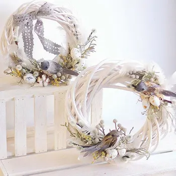 

Christmas DIY Rattan Wreath Ornaments Hanging Flower Crafts Home Door Party Decoration Home Decoration Wreath Door New 2020