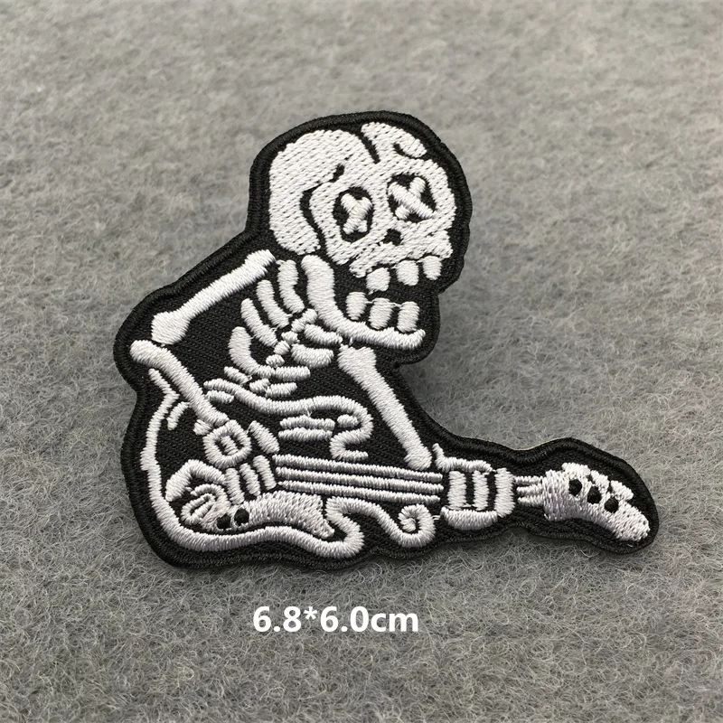 Rock Music Disco DJ Embroidered Punk Iron-On Clothing Patches - Headset & Guitar Design Appliques