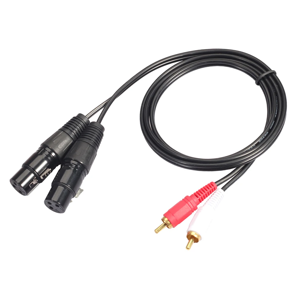 1 Pair 1.5m RCA Male To XLR Female Audio HIFI Cable Microphone Mic Cable