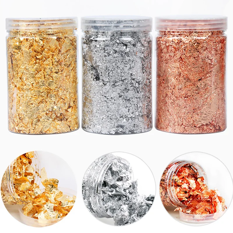 Copos de hojas doradas brillantes, confeti brillante de lentejuelas para pinturas artísticas, papel de decoración de uñas, moldes de resina, 3/4/5/10g