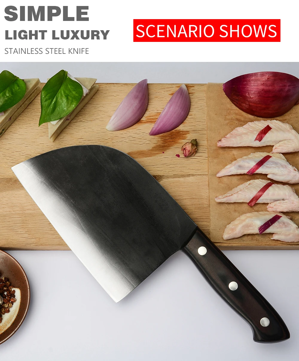 4cr13彩木柄7寸锻打屠夫刀详情 (4)