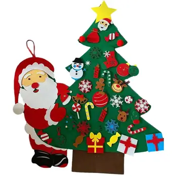 

DIY Christmas Decoration Three-dimensional Felt Christmas Tree Christmas Gift For Children With 40pcs Santa Decorations Props