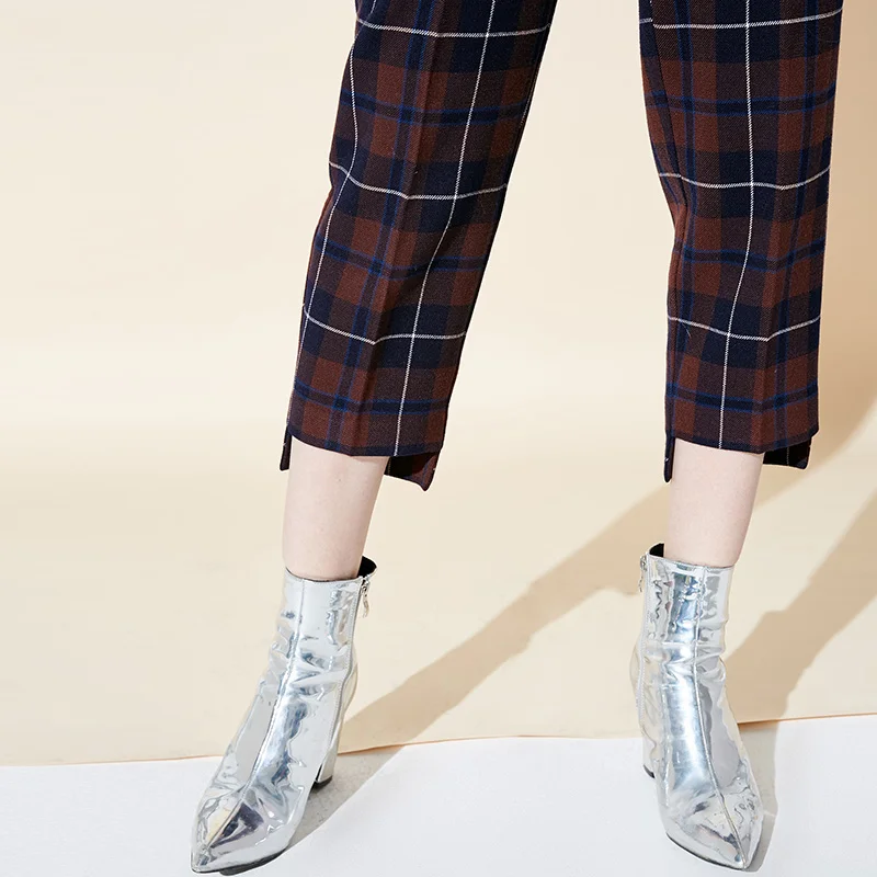 Vero Moda Новое поступление брюки женские Женские клетчатые широкие повседневные Капри | 31846J523