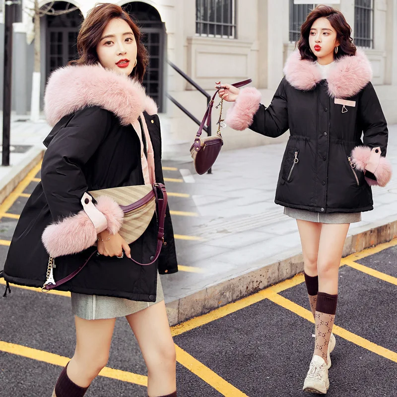 Down Jacket Women's Short Fur Collar Korean-style Winter New Style Versatile Fashion Duck down Tops Women's down Feather Co