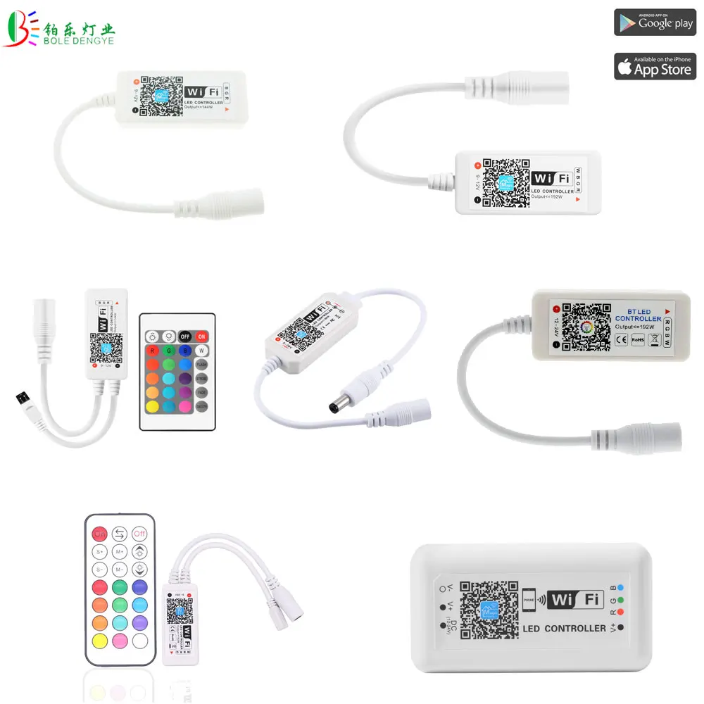 DC5-24V светодиодный wifi RGB RGBW контроллер работает с Alexa Google home синхронизация музыки Bluetooth Светодиодная лента умный контроллер RF ИК пульт дистанционного управления