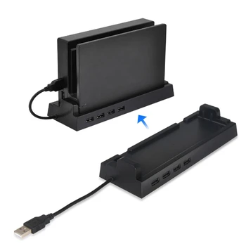 

USB 2.0 4 Ports Hub Dock Stand Holder for Nintend Switch PC Laptop Windows 72XB