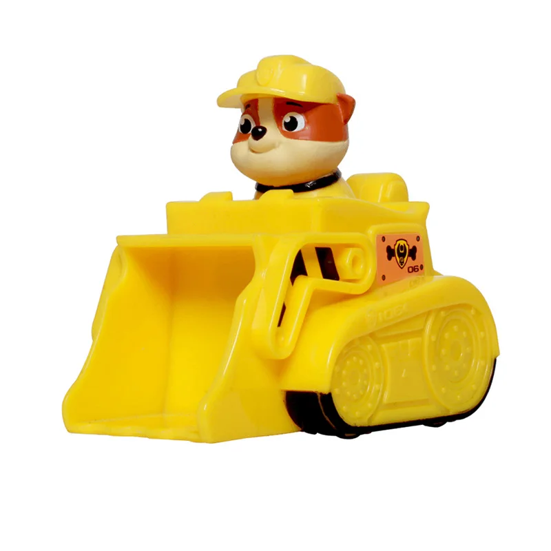 Paw Patrol собака спасательный автомобиль игрушки куклы аниме фигурки качество Patrulla Canina модель автомобиля Собака Кукла игрушки Дети День рождения Рождественский подарок - Цвет: Rubble Car