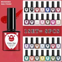 

8Pcs/Set Gel Polish 7.3ml Gel Nail Polish All For Manicure Semi Permanent Soak Off Gel UV LED Varnishes Base Top Matte Coat