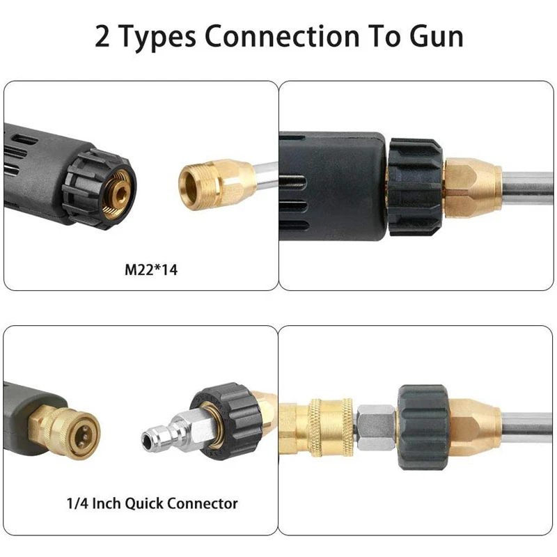 4000 PSI Мойка под давлением, очиститель поверхности с 2 удлинителями для мойки под давлением, 1/4 дюймовый быстрый разъем, 1/4-M22 быстрое подключение