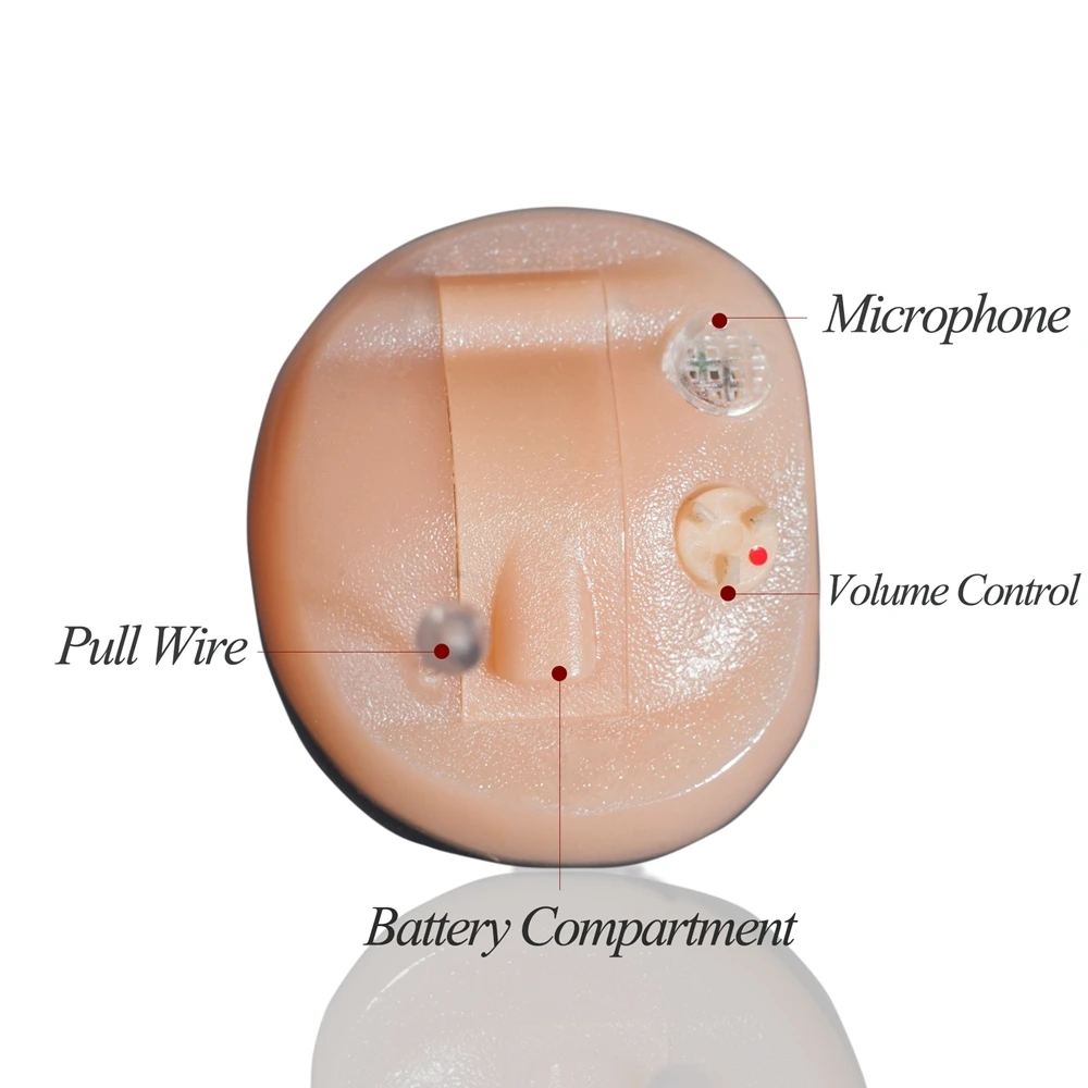 LW-F01 Hearing Aid Noise Cancelling CIC Adjustable Volume Control Small Sound Amplifier Senior Mini