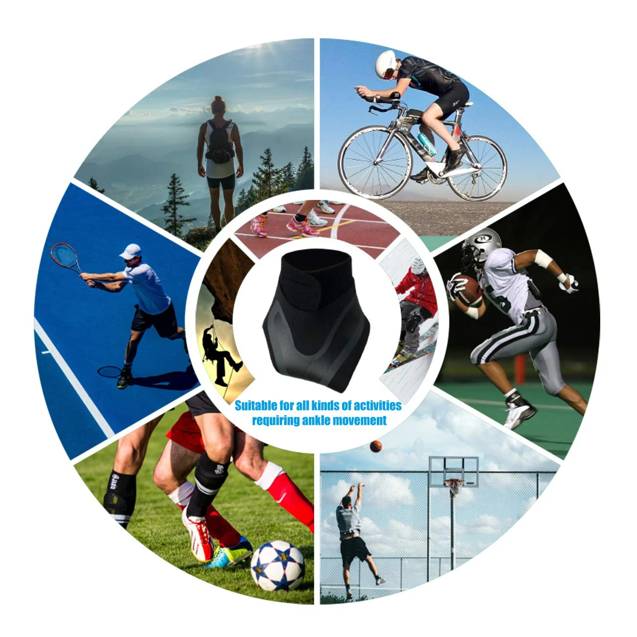 Compression Ankle Protectors Anti Sprain Outdoor Basketball Football Ankle Brace Supports Straps Bandage Wrap Foot Sport Safety
