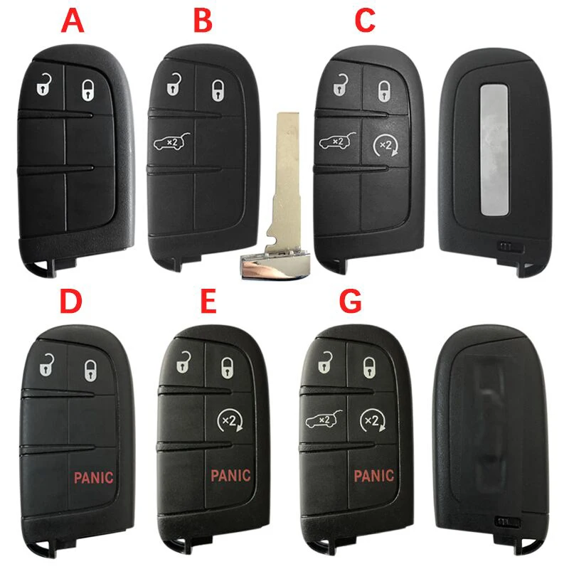 CS086002 2/3/4/5 Button for Fiat 500X 500 500L for Jeep Renegade Compass Car Smart Remote Key Shell Insert SIP22 Blank Fob Case