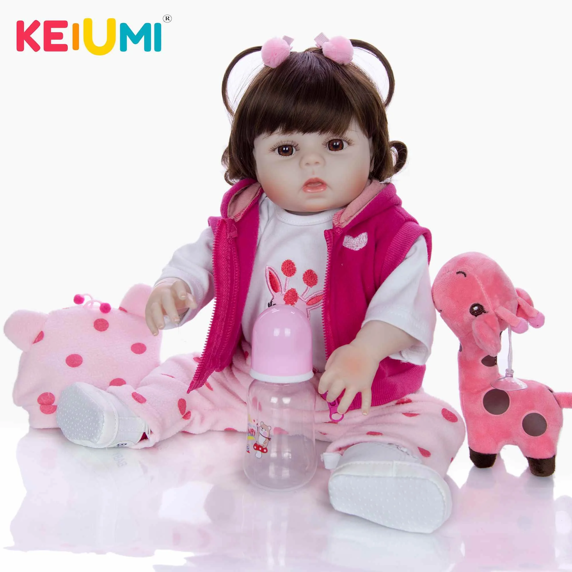 

KEIUMI 19 inch SIlicone Full Body Reborn Babies Doll Toy Lifelike Newborn Princess Baby Doll Boneca Bebes Reborn Menina Kid Toy