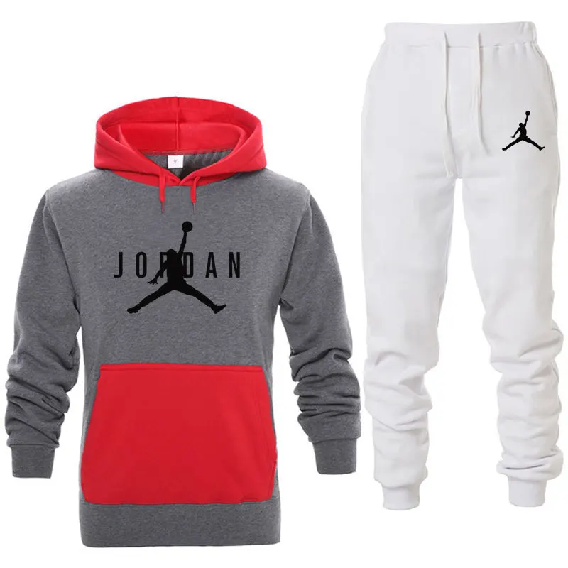 MJARTORIA 2020 New Mens Hoodies Suit Fleece Warm Tracksuit Men Sweatshirt Suit Hoodies Sweat pants Jogging 4