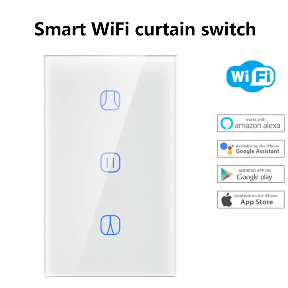 Smart House Home WiFi Curtain Switch Electrical Touch Blinds Curtain Switch Panel Wireless Intelligence Control Google Home