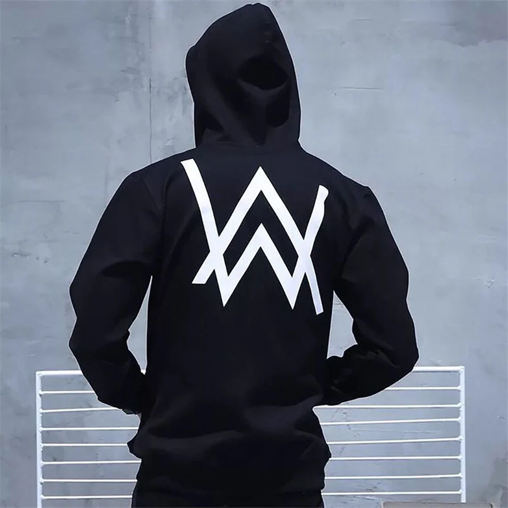 Толстовка с капюшоном Alan Walker для мужчин и женщин черные толстовки пуловер зимняя