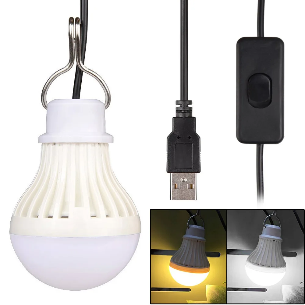 Camping Bulb Camping Lights Tent Bulb USB Switch LED Portable Super Bright Night Lamp Travel Fishing Hiking Flashlight