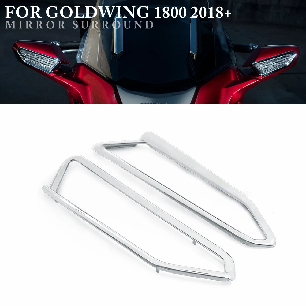 

For Honda Goldwing GOLD WING 1800 GL1800 2018-2023 Chrome Rear View Side Mirror Surround Turn Signal Frame Decoration Trims