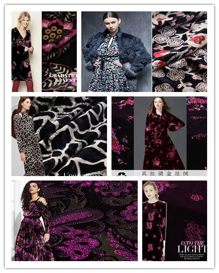 

Шелковая Вельветовая ткань с принтом Qiao Rong, вельветовое платье, одежда, чонсам, шелковая ткань/0,5 м