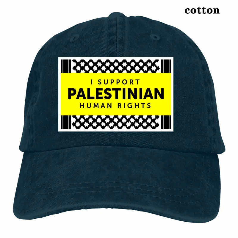 Бейсбольная кепка с надписью «i support palestian human rights» для мужчин и женщин, модная Регулируемая Кепка - Цвет: 3-Navy