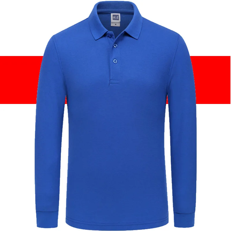 royal blue Мужские рубашки с длинными рукавами с принтом на заказ-индивидуальная вышивка поло, Рабочая форма, рабочая одежда- дизайн, Типографика - Цвет: royal blue
