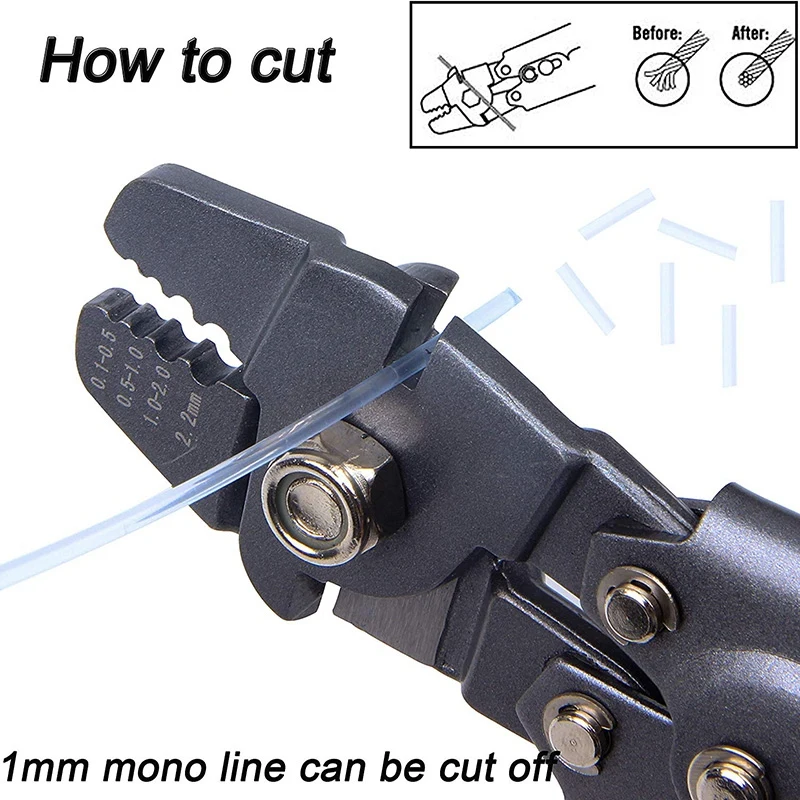 ABZB-рыболовные обжимные плоскогубцы сверхмощный инструмент для обжима проводов обжимные рукава 0,1 мм-2,2 мм