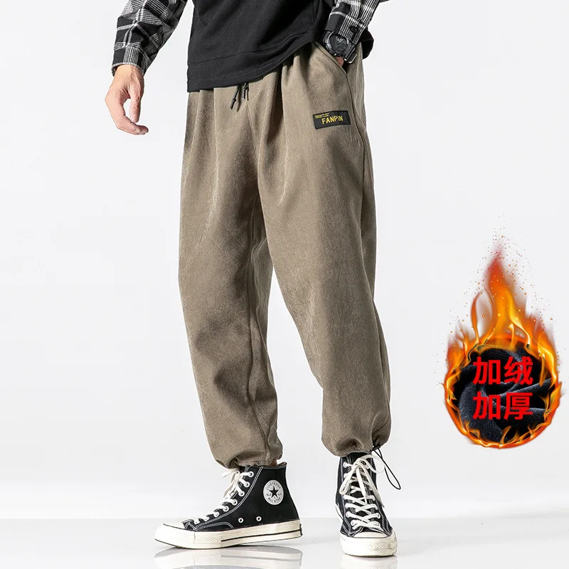 

2019 Hk198 plus Velvet Japanese-style Shadowless Wall Large Size Loose-Fit Beam Leg Casual Pants M-5x HK119