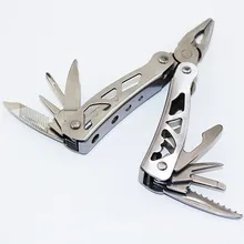Multi-Tool Pliers Multi-Purpose Combination Stainless Steel Folding Pliers Outdoor Camping Mini Portable Multi-Function Knife 1366 multi in 1 outdoor portable stainless steel pliers 9 screwdriver bits blue silver
