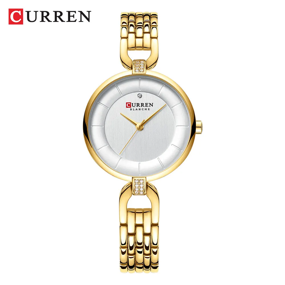 Pulsera de diamantes imitación БРИЛЬЯНТЕС lujo para mujer CURREN reloj inoxidable часы Reloj просто y элегантные