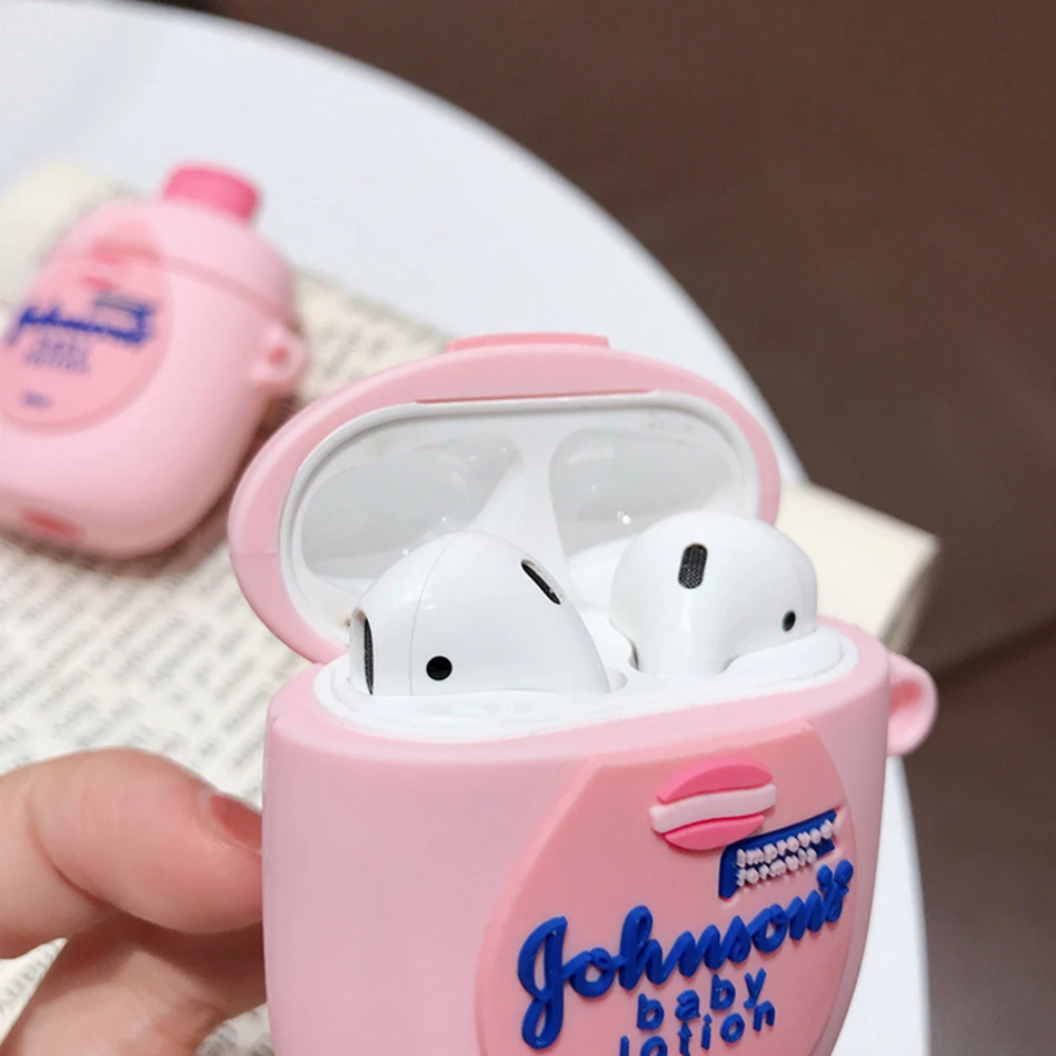 Новый чехол для наушников с Сердце брелок Airpods 2 милый розовый Силиконовый