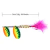 9CM 14G  Metal Fishing Lure Spoon Sequins Lure Bait Fishing Tackle Hard Bait Isca Artificial with feather hook ► Photo 2/6