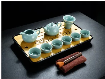 

1PC Bamboo Wood Tea Tray Drainage Water Storage Kung Fu Tea Set Room Board Table Chinese Tea Cup Ceremony Tools Tea Set