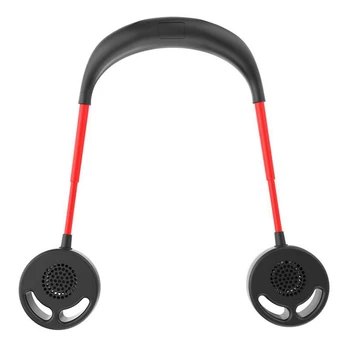 

2 Set 2000 MAh USB Fan Bladeless Fan Hanging Rechargeable Mini Sports Fans Air Conditioner, Black-Red & White