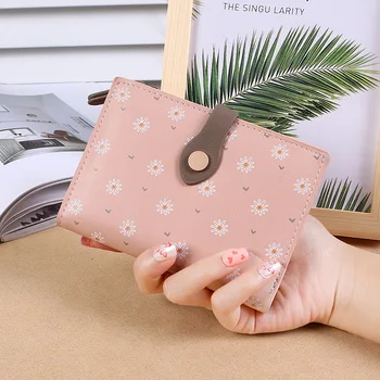 

New floral zipper student short mid-length zipper buckle student large-capacity coin purse