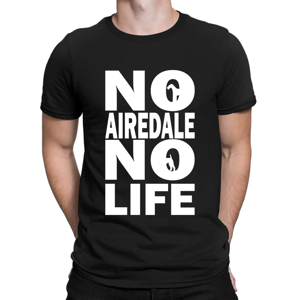 Футболки No Airedale No Life, базовая одежда высшего качества,, футболка для мужчин, веб-сайт, европейский размер, S-3XL, дизайн для отдыха