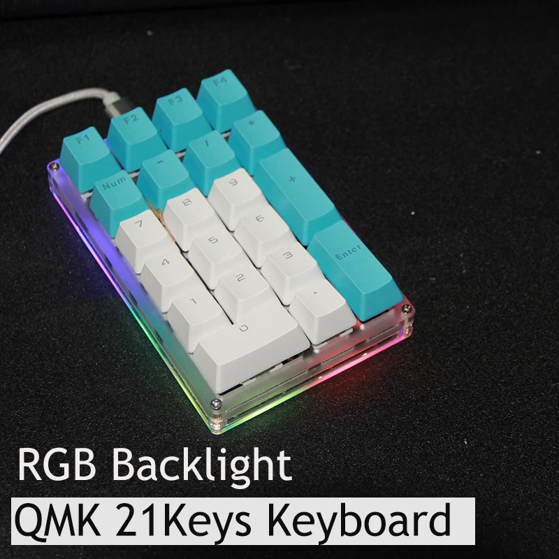 QMK Keyboard Programming Macro Function Keypad Macropad 21Keys With RGB