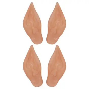 

2 Pair Fake Ears Elf Realistic Pixie Fairy Masquerade Prop Cosplay Accessories Halloween Decor False Ears