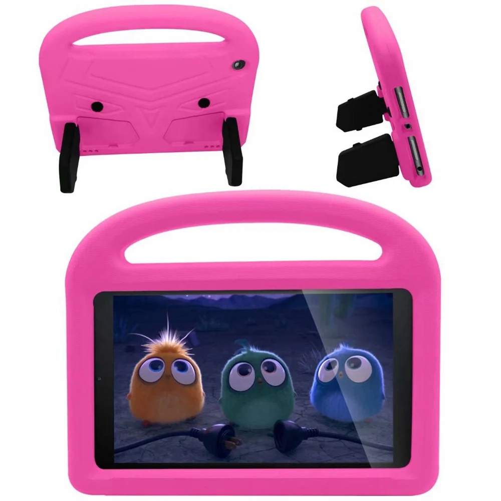 EVA Портативная подставка детская безопасная пена ударопрочный чехол для планшета Amazon Kindle Fire HD8 HD 8 дюймов чехол - Цвет: Розово-красный