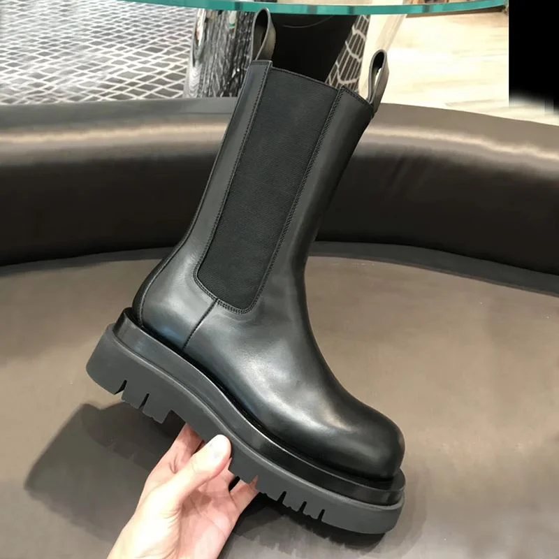 Роскошные модные женские ботинки на платформе рабочая женская обувь зимняя
